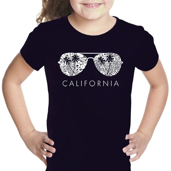 LA Pop Art Girl's Word Art T-shirt - California Shades