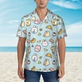 thumbnail image 4 of Fotbe Rabbit Burger Coffee Hawaiian Shirt for Men Unisex Summer Beach Casual Short Sleeve Cotton Linen Button Down Shirts-X-Large, 4 of 9