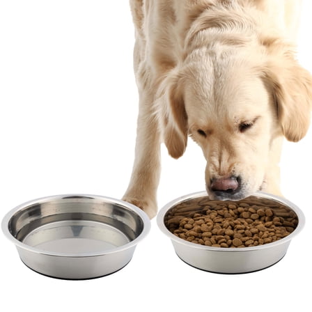 PETMAKER Set of Two 64oz Stainless Steel Dog Bowls for Medium to Large Pets