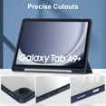 thumbnail image 6 of Allytechgroup Folio Case for Samsung Galaxy Tab A9 Plus/A9+ 11 Inch 2023 Model (SM-X210/X216/X218), Slim Trifold Stand Cover with Pencil Holder, Clear Back Shell Shockproof TPU Bumper Cover, Darkblue, 6 of 10