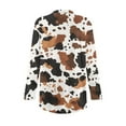 thumbnail image 6 of Garronmavis Women's Open Front Cardigan Jacket with Pockets Plus Size Long Knitted Cardigan Sweaters for Women Draped Jacket Dressy Outfits Brown Cow Print, 6 of 6