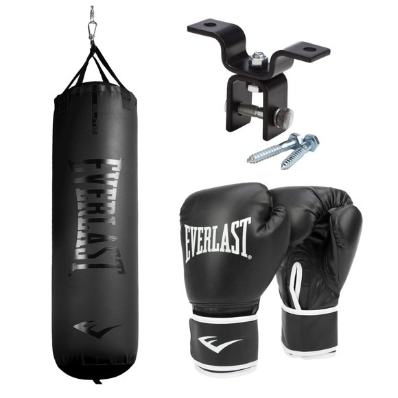 Everlast Heavy Bag, Gloves and Heavy Bag Hanger Kit 100lbs