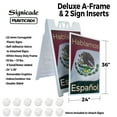 thumbnail image 2 of Hablamos Español 24" x 36" Double Sided A-Frame Sidewalk Sign Includes 2 Plastic Inserts Foldable Portable White Signicade Sandwich Board Spanish Language Services Customer Ready Bold, 2 of 6