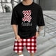 thumbnail image 1 of WILLBEST Conjunto de Camiseta y Pantalones Cortos de Verano para Hombre, Informal, con Estampado de Oso, Diseño A Cuadros, para Gimnasio, Deportes y Vacaciones, 1 of 6