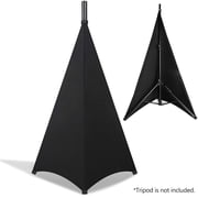 NFTIGB Universal DJ Light Speaker Stand Cover Stretchable Triple Sided Tripod Stand Skirt Scrim Cover, Black