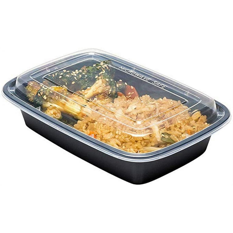 28 oz Rectangular Plastic Disposable Food Containers (50 Pack) – JPI Display