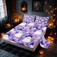 thumbnail image 2 of Homewish Witch Ghost Queen Sheets for Girls, Halloween Theme Queen Sheet Sets, Lilac Pink Yellow, 4 Pieces (1 Flat Sheet, 1 Fitted Sheet and 2 Pillowcases), 2 of 4