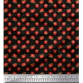 thumbnail image 1 of Soimoi Black polyester Crepe Fabric Tomato Vegetable Decor Fabric Printed Yard 52 Inch Wide, 1 of 3