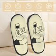 thumbnail image 2 of Honeii just you and me Print Furry Slippers Bedroom Slippers for Women and Men Fuzzy Plush Comfy Faux Fur Lined Slide Shoes -Medium, 2 of 8