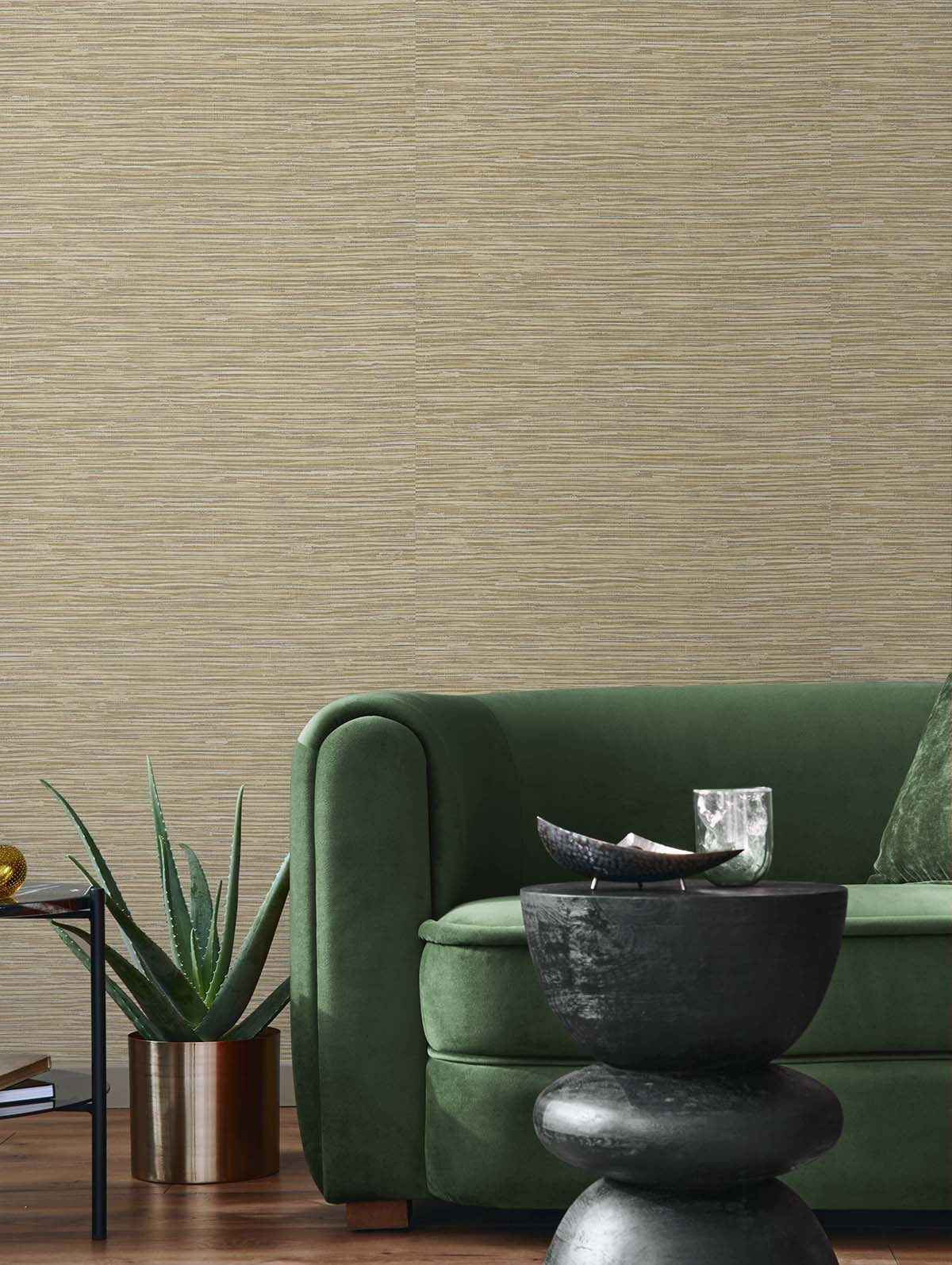 NextWall  Cyrus Faux Grasscloth Peel and Stick Wallpaper Khaki & Metallic Silver