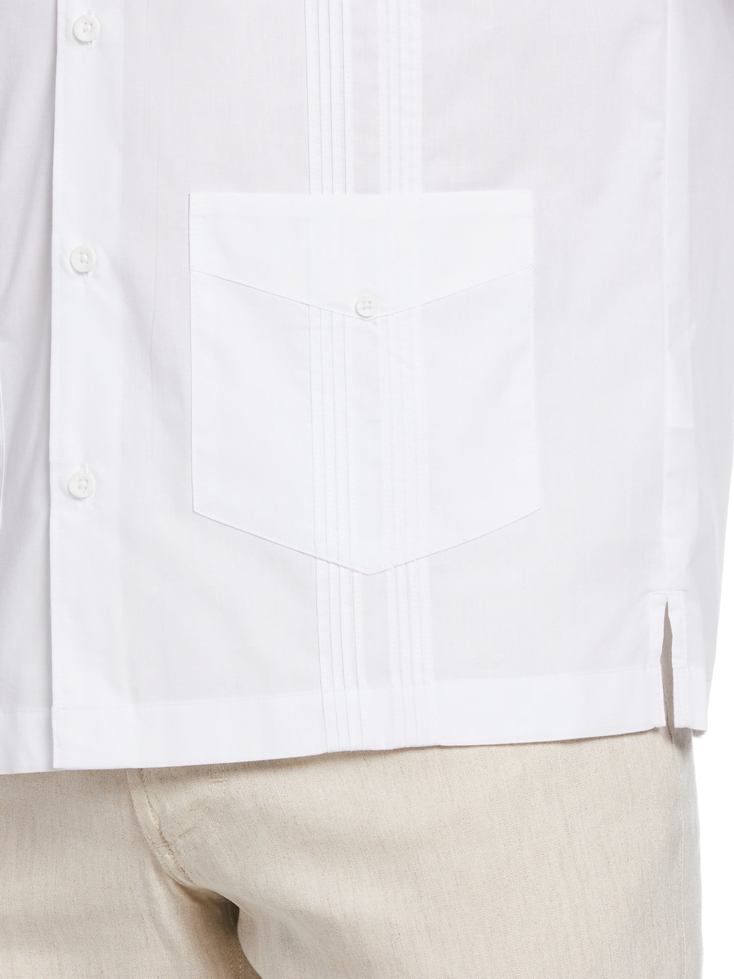 Cafe Luna Men's and Big Men's Cotton Blend Pintuck Short Sleeve Guayabera Shirt, Sizes S-5XL