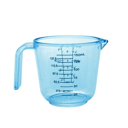 

Tmosphere 3 Sizes Measuring Cup Jug Clear Plastic Baking Kitchen Set Flour Water Blue 150ml