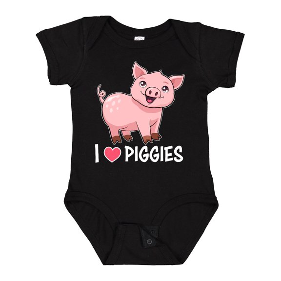 Inktastic I Love Piggies- cute pig Boys or Girls Baby Bodysuit