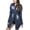 Light Blue, variant on Women's Long Oversized Distressed Denim Jacket, Button Up Flap Pocket Jean Duster Coat Dark Blue 3XL