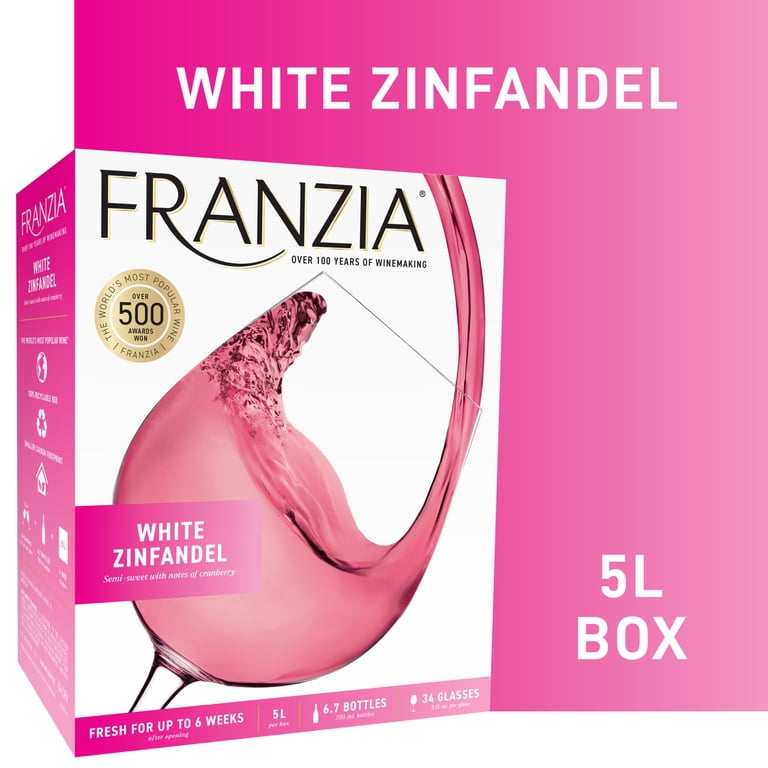 Franzia White Zinfandel, Pink Wine, 5L - Walmart.com