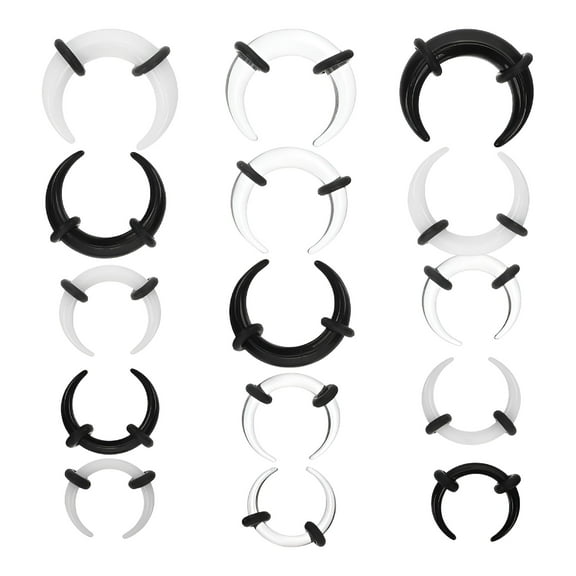DESIGNICE 15Pcs Septum Pincher Horseshoe Septum Rings Ear Nose Septum Stretching Ring Septum Stretching Kit