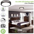 thumbnail image 3 of Lámpara de techo Hykolity LED de montaje empotrado, 33 cm, 20 W, 2700 K-5000 K, paquete de 2, 3 of 9