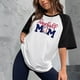 thumbnail image 2 of Camiseta holgada cómoda debajo de la cintura con cuello redondo y estampado elegante para mujer, blusa de manga corta, Tops informales OAVQHLG3B Store lin121212, 2 of 5
