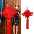 thumbnail image 1 of Red Chinese Knot Chinese New Year New Year Knot Chinese Knot Living Room Red PVC Material Ornaments Festival Ornaments, 1 of 9