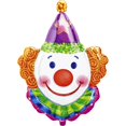 thumbnail image 2 of XL 33" Clown Head Super Shape Mylar Foil Balloon Circus Carnival Party, 2 of 2