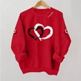 thumbnail image 5 of BLTIBY Valentine Shirts for Women Love Heart Sweater Casual Crewneck Long Sleeve Pullover Sweatshirts Blouse Valentines the Day Tops Red XXL, 5 of 6