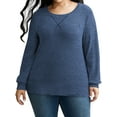 thumbnail image 3 of SWQZVT Women Plus Size Tops Casual Crewneck Sweaters Fall Long Sleeve Oversize Shirt Comfy Loose Tunic Knit Pullover Winter Clothes, 3 of 7