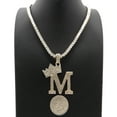 thumbnail image 3 of iJewelry2 Kings and Queens Crowned Initial Letter M Pendant Gold-tone CZ Tennis Chain Necklace 20'', 3 of 3