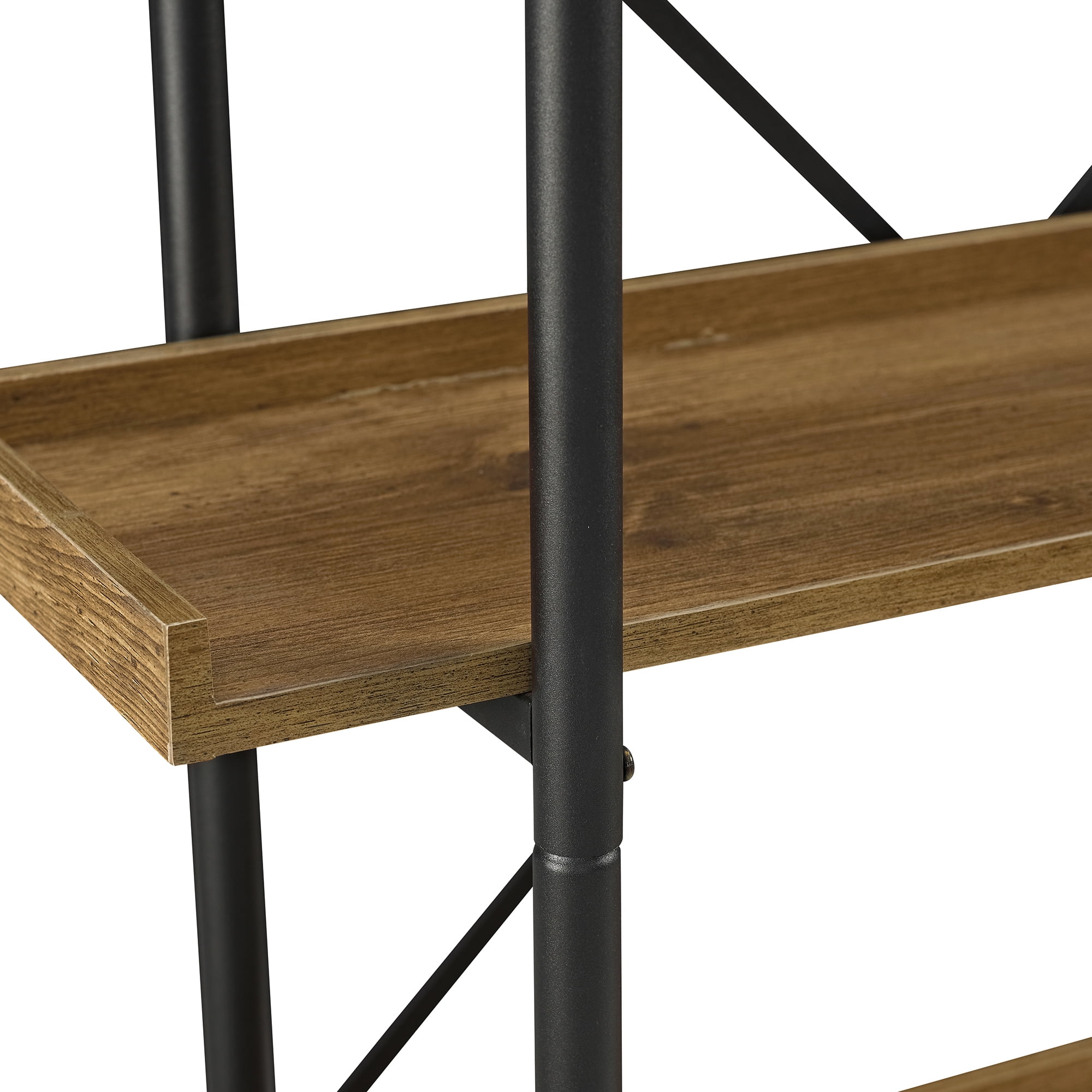 Woven Paths Urban Pipe Rustic Industrial Bookshelf, Barnwood