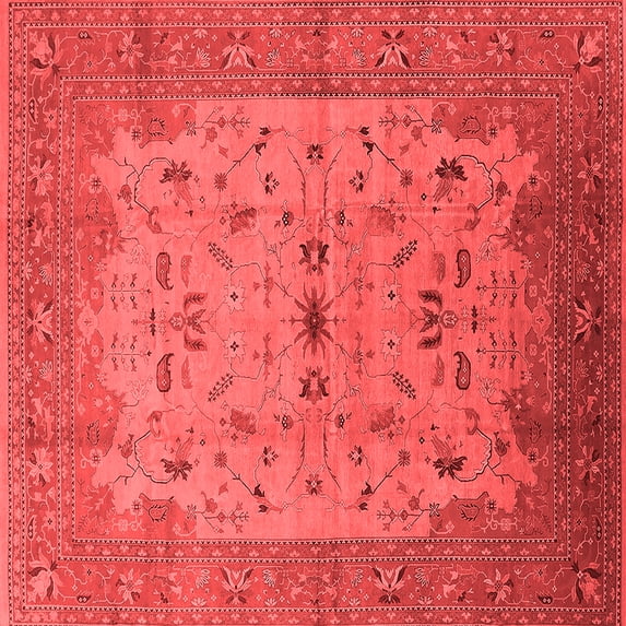 Ahgly Company Indoor Square Oriental Red Traditional Area Rugs, 3' Square