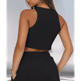 thumbnail image 7 of Women Summer Lounge Sets Casual Waffle Knit Crop Top Shorts Outfits 2 Piece Sets Sleepwear Black S, 7 of 7