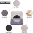 thumbnail image 2 of Ownpets Grey Cat Bed for Indoor Cats 3-in-1 Foldable Cat Cave Bed Cat Houses for Small Pets & Small Dogs, 2 of 4