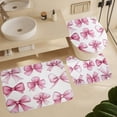thumbnail image 6 of Cute Pink Bows 4 Piece Shower Curtain Sets with Non-Slip Rugs Toilet Lid Cover And Bath Mat Pink Bow Coquette Waterproof Personality Pattern Bath Curtains for Bathroom Decor, 6 of 8