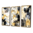 thumbnail image 3 of Designart "Pastel Abstract with Spots of Blue, Black, and Gold VI" Fractals Framed Wall Art Set Of 3 - Gold Fractals Frame Gallery Set For Office Decor, 3 of 6