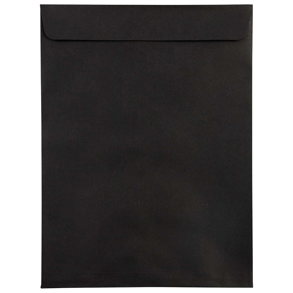 JAM Paper Black 9 x 12 Open End Catalog Peel and Seal Envelopes, Bulk 500 Per Box