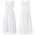 thumbnail image 4 of iiniim Kids Flower Girl Dress Sleeveless Beaded Princess Junior Bridesmaid Wedding Party White 8, 4 of 7