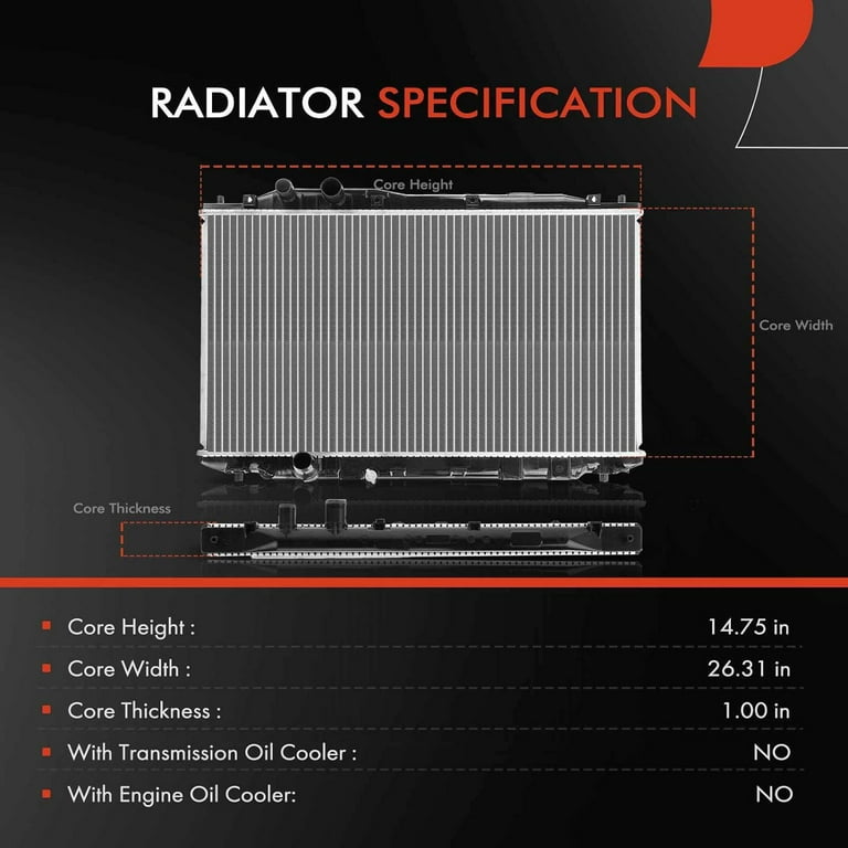 A-Premium Engine Coolant Radiator Assembly Compatible With Honda Civic 2006 2007 2008 2009 2010 2011, 1.8L 2.0L, Replace# 19010RNBC51