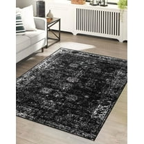 Rugs.com Monte Carlo Collection Rug – 10' x 14' Black Medium Rug Perfect For Living Rooms, Large Dining Rooms, Open Floorplans