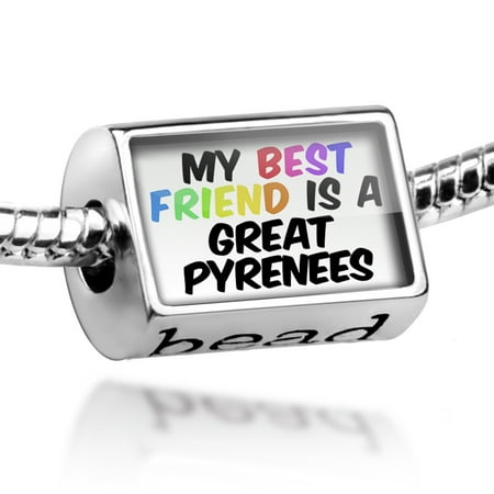 Bead My best Friend a Great Pyrenees Dog from France, Spain Charm Fits All European (Best Food For Great Pyrenees)