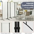 thumbnail image 3 of CZMJY 5.6FT Folding Room Divider Freestanding 4-Panel Privacy Screen with Sturdy Iron Frame, Double Hinged Partition Wall Dividers for Home Office Separator, White, 3 of 8