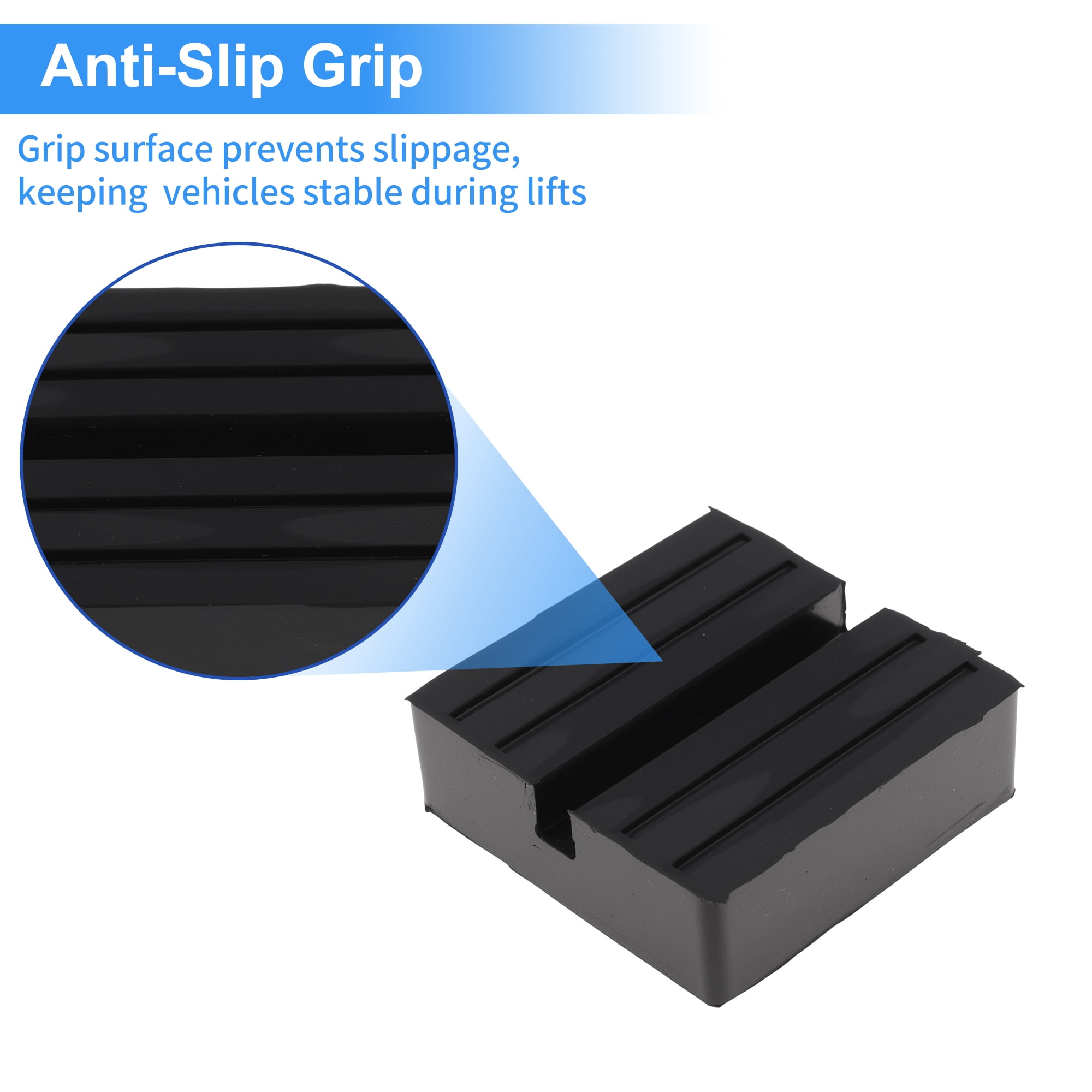 Unique Bargains Car Jack Pads Universal Heavy Duty Rubber Floor Jack Pad 4-5Ton Adapter 3″L x 3″W x 1″H Anti-Slip Protect Frame Jack Stand Pads for Vehicle Black 4pcs