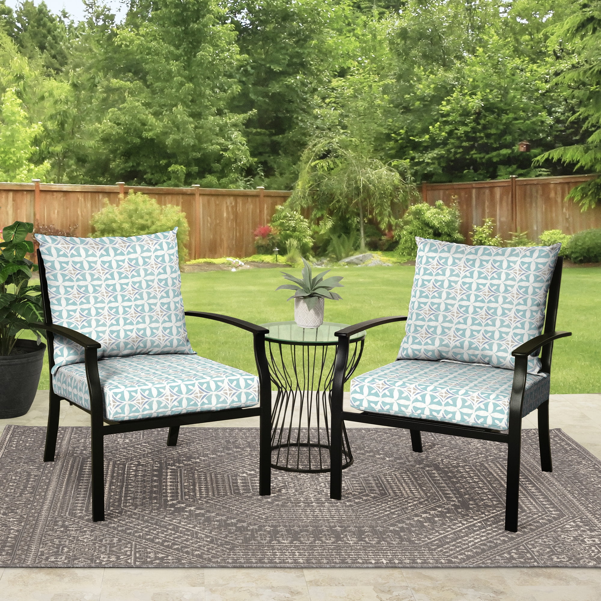 Mainstays 45" L x 22.75" W Sand Dollar Rectangle Outdoor 2 Piece Deep Seat Cushion