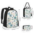 thumbnail image 4 of Naloa Rose Flowers Print Large Capacity Backpack Lunch Bag Pencil Case Combination 3 Piece Set for Student, 4 of 8