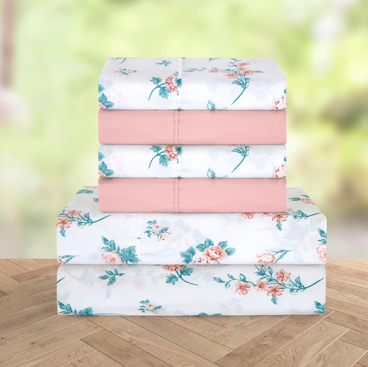 1500 Premier Hotel Collection Extra Soft Microfiber Deep Pocket Sheet Set, Twin, Celia Pink
