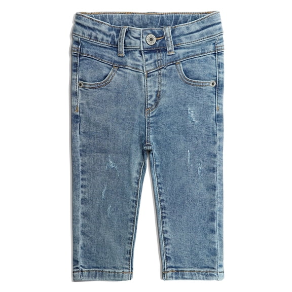 KIDSCOOL SPACE Baby Little Boys Girls Jeans,Ripped Strechy Denim Soft Slim Pants