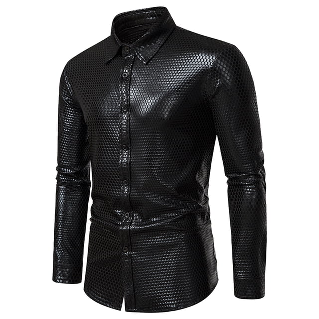 Qiopertar Liquidation à Moins de 5$ Chemise à Manches Imprimé Diamant Mode Décontractée pour Hommes en Solde