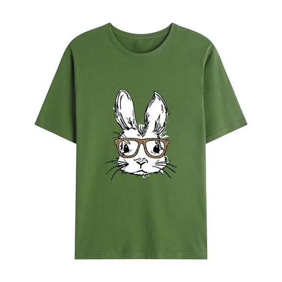 Yievot Mens Casual Shirts Clothes Easter Day Bunny Print Short Sleeve Summer Comfy Hawaiian Beach Shirts Top For Men