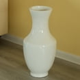 thumbnail image 7 of Modern Dining Trumpet Floor Vase, For Entryway and Living Room, White Fiberglass 22 inch, 7 of 7