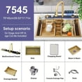 thumbnail image 2 of Brushed Gold Stainless Steel 30" Drop In Kitchen Sink Top Mount Single Bowl w/Kitchen Facuet, 2 of 28