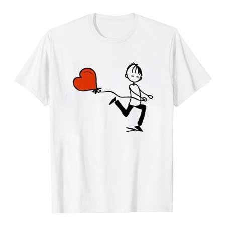 ZHOUCHANKIDS Mens Glitter Heart T Shirt Funny Awesome Valentines Day Hearts Lovers Tee for Mens White XXXL