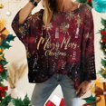 thumbnail image 1 of Chandails d'Hiver Grande Taille pour Femmes Chandails de Noël pour Femmes 2025 Col Rond Hiver Vacances Mignons Pulls Marron m, 1 of 4